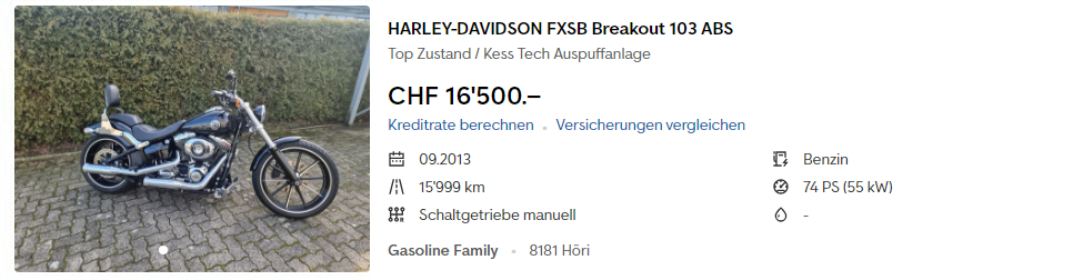 HARLEY-DAVIDSON FXSB Breakout 103 ABS